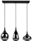 Retrofit Balkenpendel Lumina 3-flammig schwarz 68x19cm 150cm Metall Glas chrom