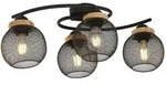PABLO Deckenlampe schwarz 15663-4D, B/H/T: 60 x 22 x 35 cm, Metall, Holz