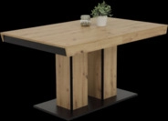Esstisch Agnes 140 (220) cm x 90 cm x 76 cm Artisan-Eiche-Dekor/schwarz