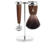 M&Uuml;HLE Rasierset - Rytmo Serie - Black Fibre - Rasierhobel - Eschenholz dunkel