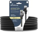 MediaRange Netzwerkkabel, UTP CAT 6, RJ45 Stecker/RJ45 Stecker, 10.0m, schwarz,