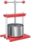 Wiltec Obstpresse 6L Weinpresse aus Stahl Edelstahlkorb Fruchtpresse mit...