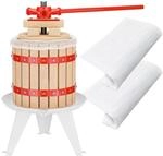 Wiltec Obstpresse 12L Maischepresse mit 3 passenden Presst&uuml;chern Weinpresse aus Holz