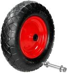 ECD Germany Schubkarrenrad luftbereift mit Achse, 4.80/4.00-8, Durchmesser 390 mm, 95