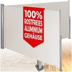 tectake Aluminium Doppel- Seitenmarkise ausziehbar, Outdoor Seitenwand als Garten
