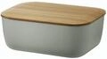 RIG-TIG Butterdose BOX-IT, Dunkelblau mit Deckel aus Bambus/Melamin, 15 x 12 x