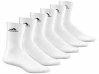 adidas Unisex Socken 3-Streifen Crew, 6er-Pack, white, Gr. 35-38, AA2294