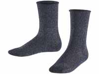 FALKE Unisex Kinder Socken Shiny, Baumwolle, 1 Paar, Blau (Marine 6121), 23-26