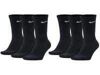 Nike 6 Paar Herren Damen Socken SX4508 weiß oder schwarz oder weiß grau schwarz,