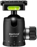Mantona Fortress Kugelkopf 40 mm bis 15 kg, Stativkopf mit 360&deg; Panorama-Funktion &