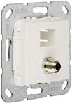 Gira 569703 MJ RJ45 Cat 6A 10 GB, SAT F Gender Changer Einsatz, reinwei&szlig;