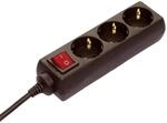 as - Schwabe 3-Fach Steckdosenleiste schwarz mit Schalter 230 V / 16 A