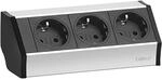 SCHULTE 936.00.013 Steckdosenelement 3 x Schuko alufarbig, EVOline V-Dock, Endkappen