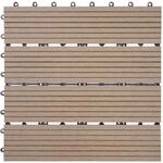 Mendler WPC Bodenfliese Rhone, Holzoptik Balkon/Terrasse, 11x je 30x30cm = 1qm linear