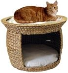 Silvio Design Katzen-Korbturm Wasserhyazinthe Natur-wollwei&szlig;