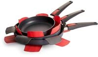WOLL &ndash; Silikon-Pfannenschutz-Set 3-teilig &ndash; 2 St&uuml;ck &Oslash; 35 cm rot & 1 St&uuml;ck &Oslash;