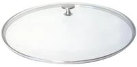 STAUB Glasdeckel 30 cm, flach, aus Borosilikatglas, mit rundem Knauf