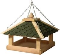 dobar&reg; 44256e Klassisches Vogelfutterhaus - Vogelhaus Massivholz - Futterstation mit