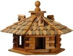 dobar&reg; 45310e Vogelfutterhaus Holzschindeldach 6-eckig - Vogelhaus aus Massivholz -