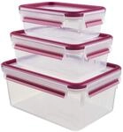 EMSA Clip & Close Frischhaltedosen-Set, rechteckig, 0,55 L+1.00 L+ 2,20 L,