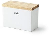 Continenta Vorratsdose &bdquo;Mehl aus Keramik, mit Holzdeckel und Silikonring, 20 x 10 x