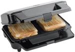 Bestron Antihaftbeschichteter 3-in-1 Sandwich-Kontaktgrill, 900 W, Schwarz, 29,5 x 20