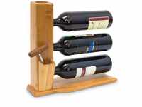 Relaxdays Weinständer für 3 Flaschen H x B x T: 32 x 12 x 34 cm Weinregal zum