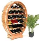DanDiBo Weinregal Weinfass aus Holz f&uuml;r 24 Flaschen Natur Lackiert Bar