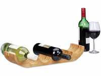 Relaxdays Weinregal aus Bambus, für 6 handelsübliche Flaschen, originelles Design,