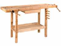 Holz Hobelbank Werkbank Werktisch Arbeitstisch Werkstatt Tisch 137x50x86 cm