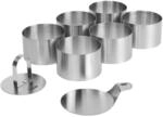 STONELINE Dessertringe Speiseringe Set 8 cm Rund 8-teilig Edelstahl, 6 Ringe mit