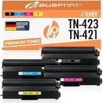 Bubprint 4 Toner kompatibel mit Brother TN-423 Schwarz Cyan Magenta Gelb