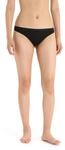 Icebreaker Damen Funktionsunterw&auml;sche Siren Thong, Black/Black, L, 103027001L