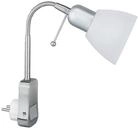 Trio Leuchten Stecker-Spot Ligara 8911211-07, Metall Nickel matt, Schirm Kunststoff