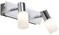 Trio-Leuchten LED-Balken Aluminium geb&uuml;rstet/chrom, Glas wei&szlig; gewischt, inklusiv 2x