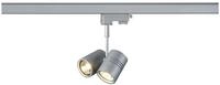 SLV BIMA II Leuchtenkopf, silbergrau, 2xGU10, max. 50W, inkl. 3P.-Adapter