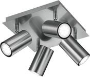 Trio Leuchten Rondell in Nickel matt, Rondel 4-flammig, exklusiv 4xGU10, 24 x 24 cm