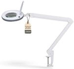 Lumeno LED Lupenleuchte 7218GR Lupenlampe mit 127 mm Echtglaslinse,