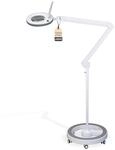Lumeno LED Lupenleuchte 7215GR Lupenlampe mit 127 mm Echtglaslinse,