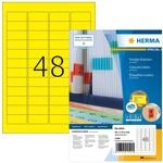 HERMA 4544 Farbige Etiketten gelb, 100 Blatt, 45,7 x 21,2 mm, 48 pro A4 Bogen, 4800