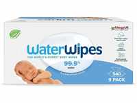 WaterWipes plastikfreie, originale Reinigungstücher für Babys, 540 Stück (9