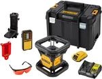 DEWALT 18V Akku Rotationslaser Rot DCE074D1R (mit einfachem Vertikal-Lot,