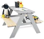 PINOLINO Nicki 4er Kindersitzgruppe - Kindertisch - Picknicktisch aus Massivholz,