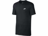 Nike Herren Club Embroidered Futura T-Shirt, Schwarz (Black / Black / White),...