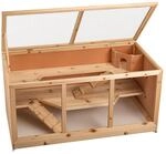 Wiltec XXL 3 Etagen Nagerk&auml;fig, 4-eckig, 1150 x 600 x 580 mm, aus Holz, mit