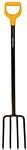 Fiskars Spatengabel f&uuml;r harte, steinige B&ouml;den, Mit 4 Zinken, L&auml;nge 122 cm,