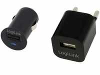 LogiLink PA0076 USB-Reiseadapter Set schwarz