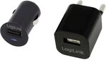 LogiLink PA0076 USB-Reiseadapter Set schwarz