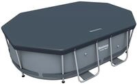 Bestway Abdeckplane f&uuml;r Power Steel Frame Pool oval, grau, 295 x 184 x 0,1 cm,