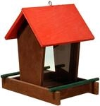 dobar&reg; Vogelfutterstation Holz h&auml;ngend - Vogelfutterspender Holz mit Futtersilo -